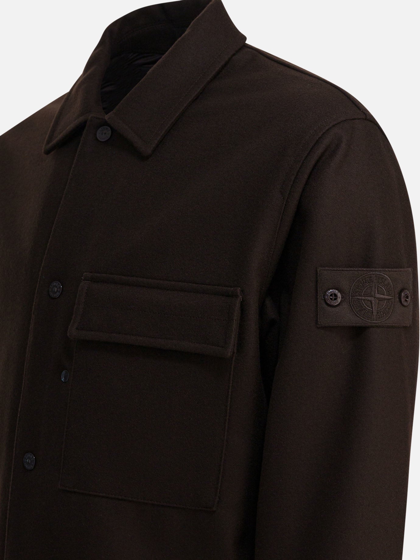 Giacche overshirt Logo  Marrone - Stone Island Uomo | PDP | VIETTI Online Store | thumbnail_4