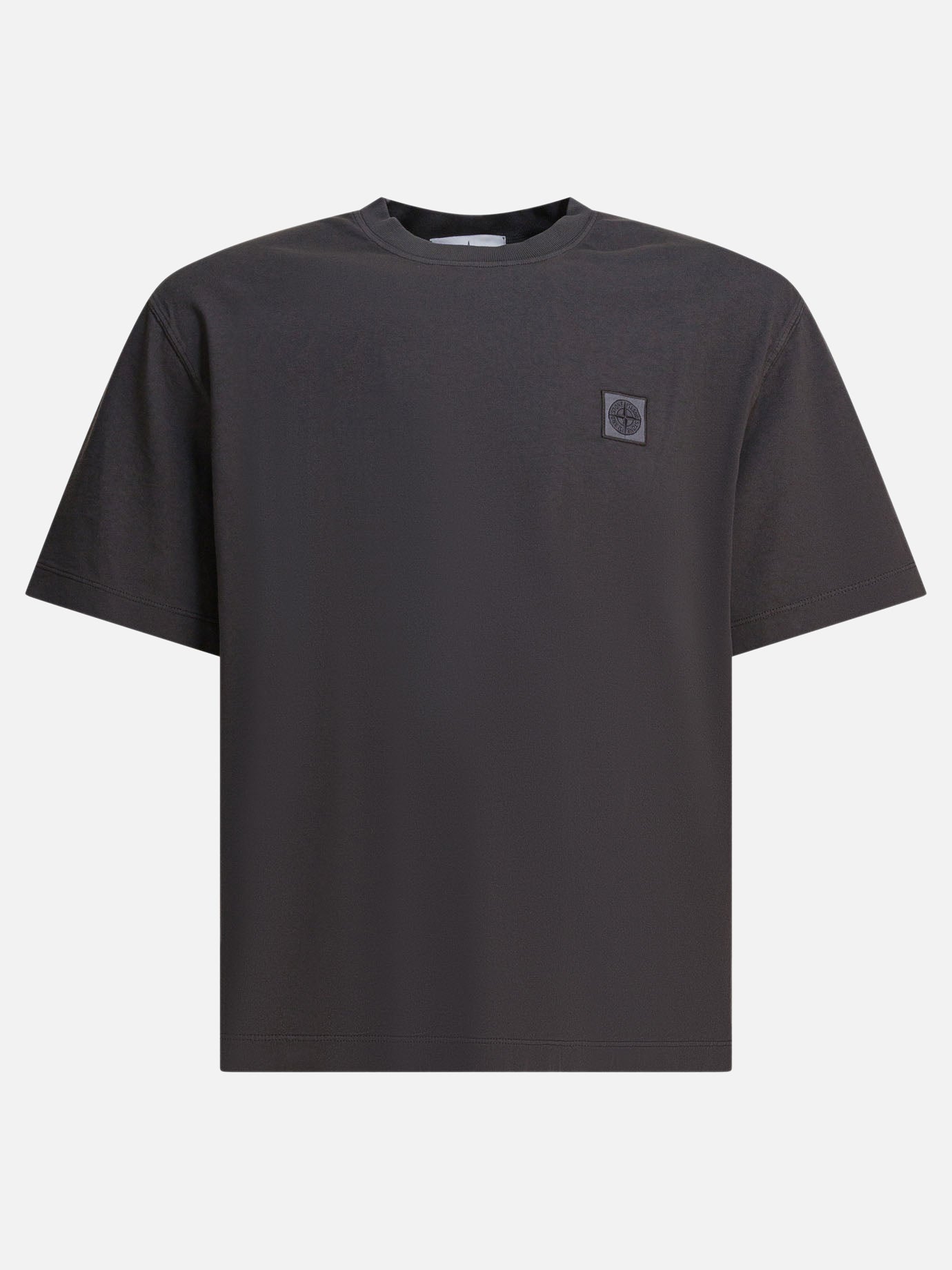 T-shirt girocollo Logo  Grigio - Stone Island Uomo | PDP | VIETTI Online Store | Zoom-Modal
