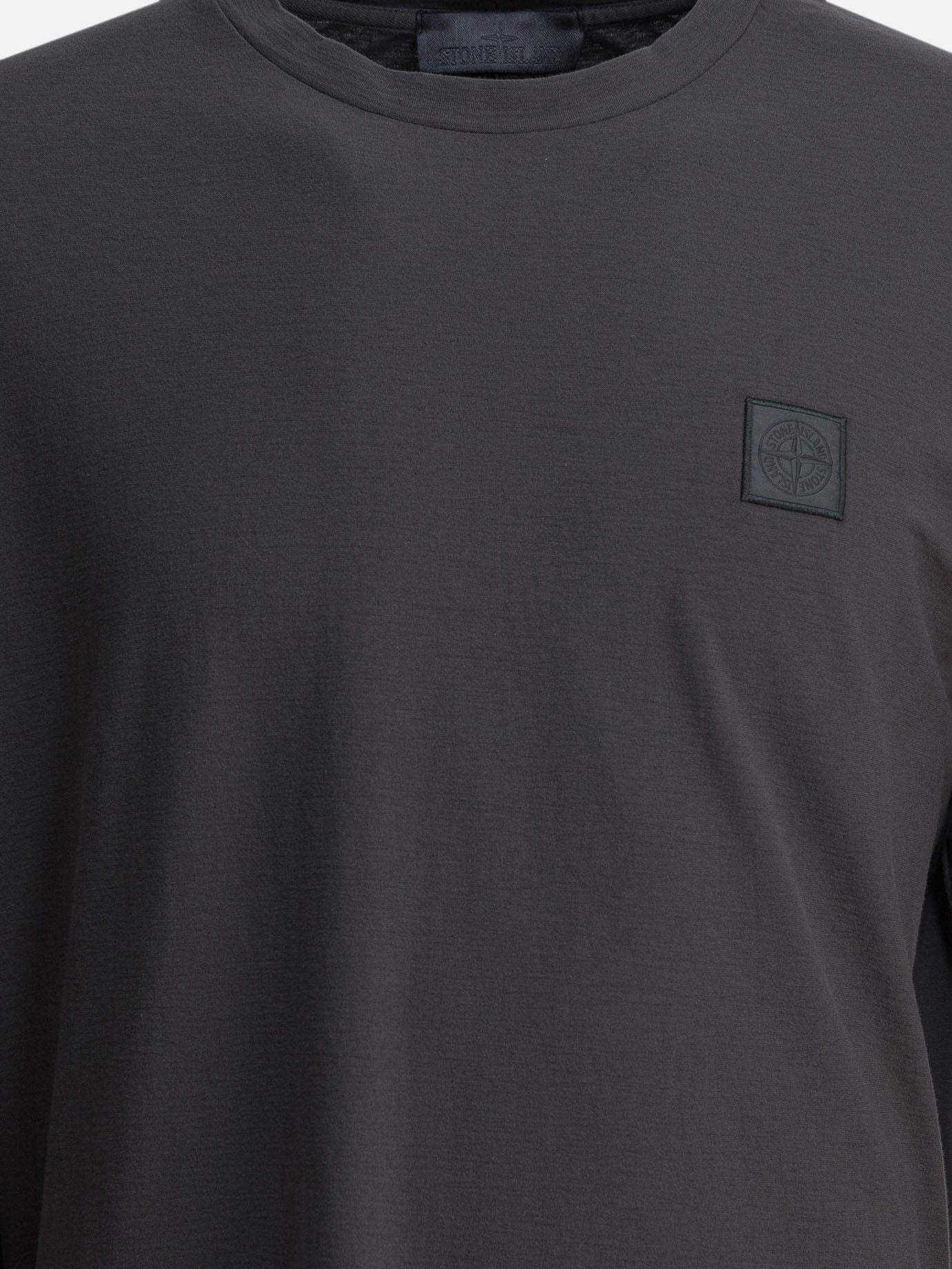 Stone Island Cotton crepe jersey T-shirt with logo Grey