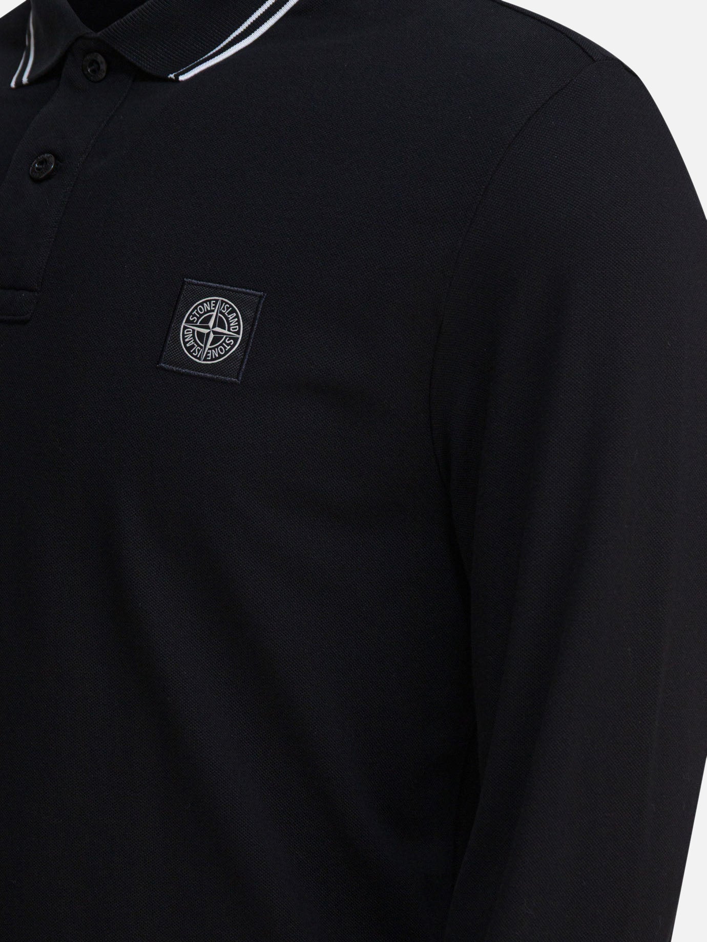 Polo shirts with buttons Logo  Black - Stone Island Men | PDP | VIETTI Online Store | thumbnail_4