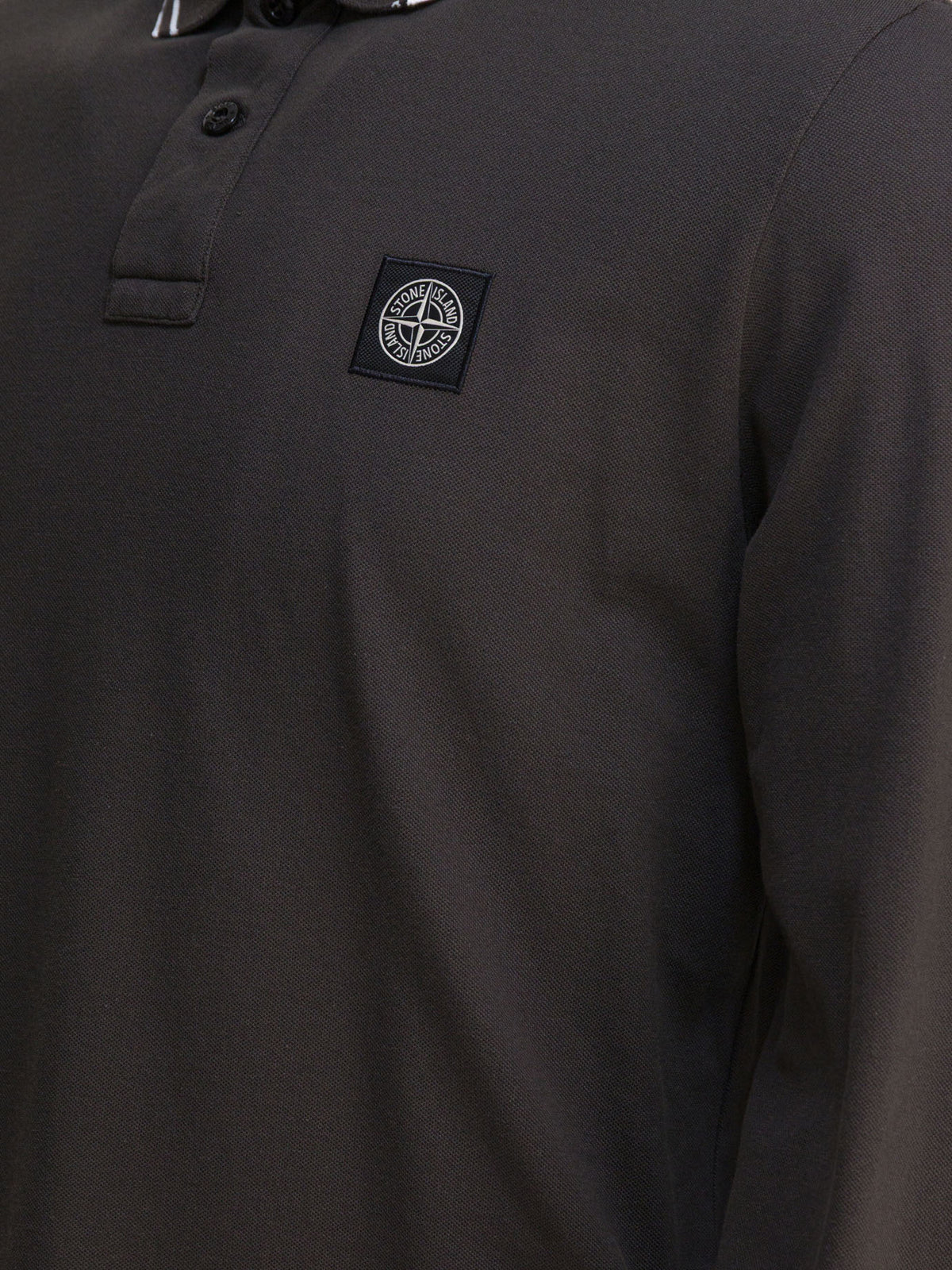 Stone Island Organic cotton and pique polo shirt Grey - VIETTI