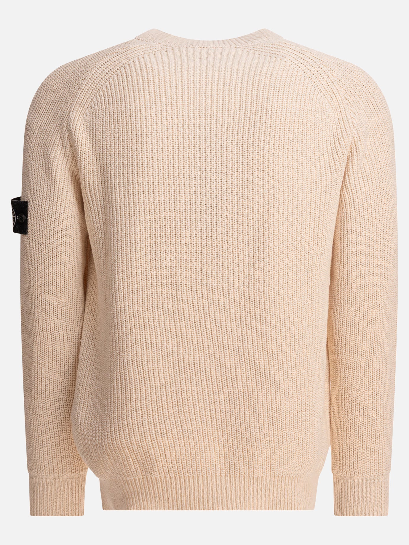Stone Island Ribbed crewneck sweater Beige