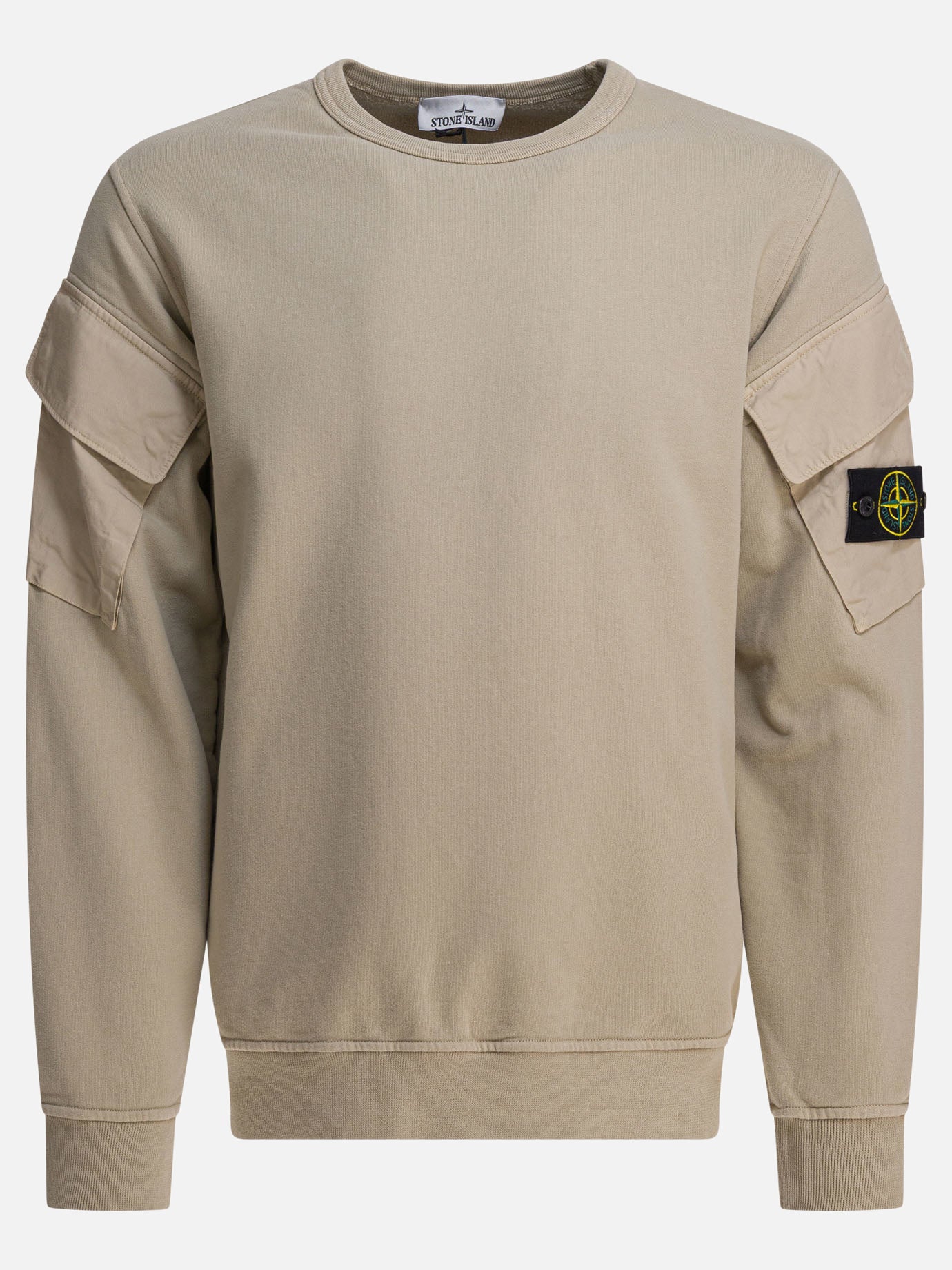 Crewnecks Logo  Beige - Stone Island Men | PDP | VIETTI Online Store | Zoom-Modal
