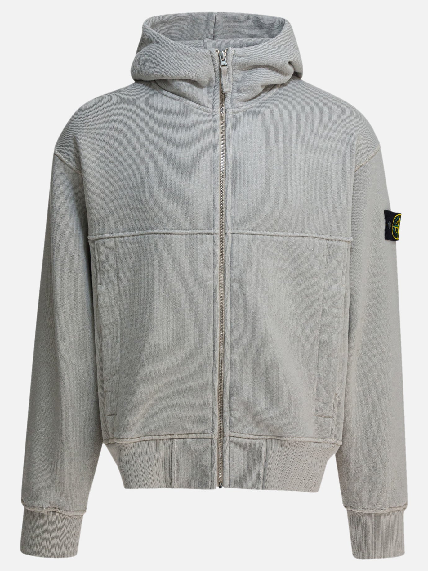 Felpe con zip Logo  Grigio - Stone Island Uomo | PDP | VIETTI Online Store | Zoom-Modal

