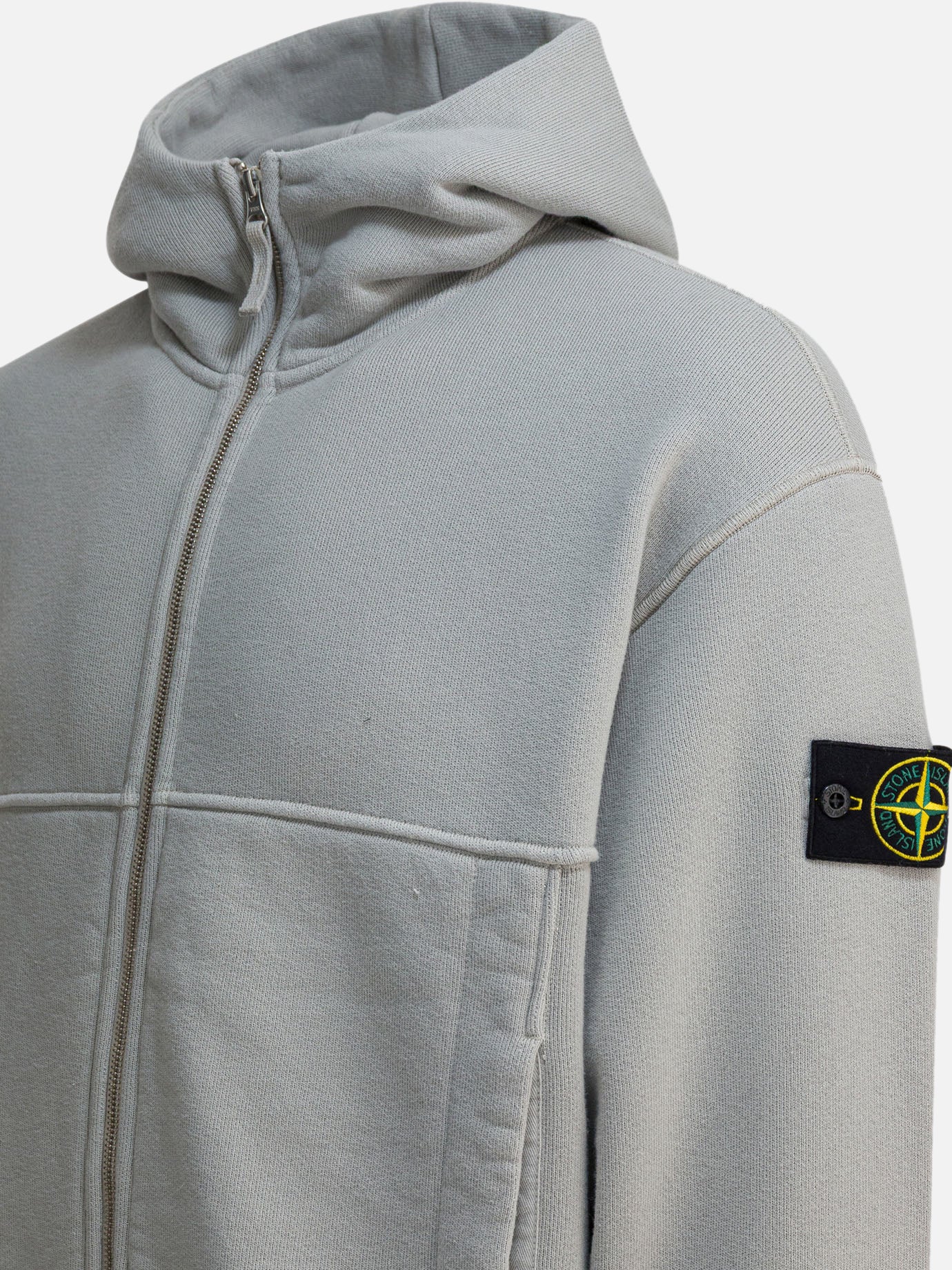 Felpe con zip Logo  Grigio - Stone Island Uomo | PDP | VIETTI Online Store | Zoom-Modal_4

