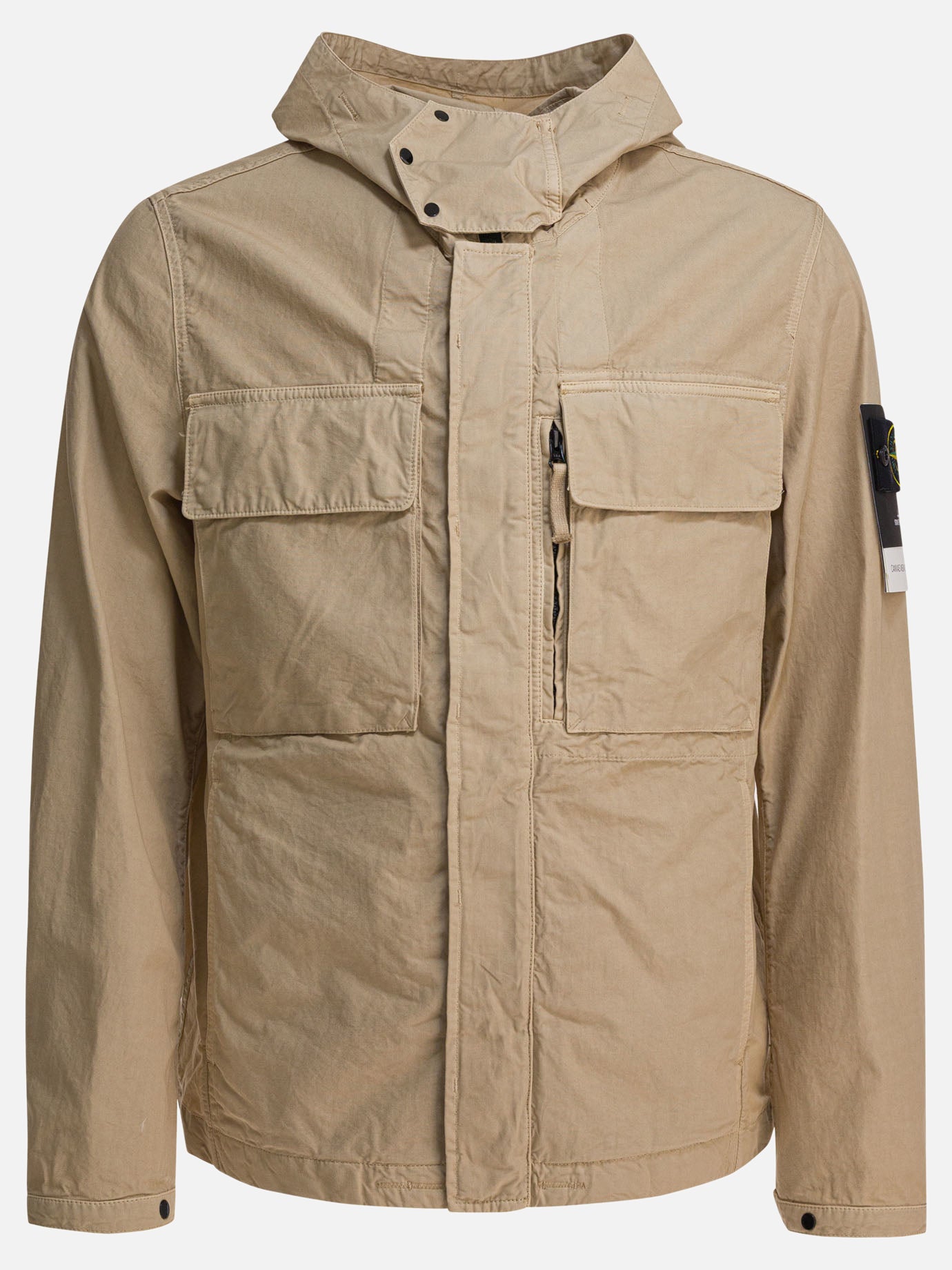 Giacche leggere & Trapuntate Logo  Beige - Stone Island Uomo | PDP | VIETTI Online Store | thumbnail