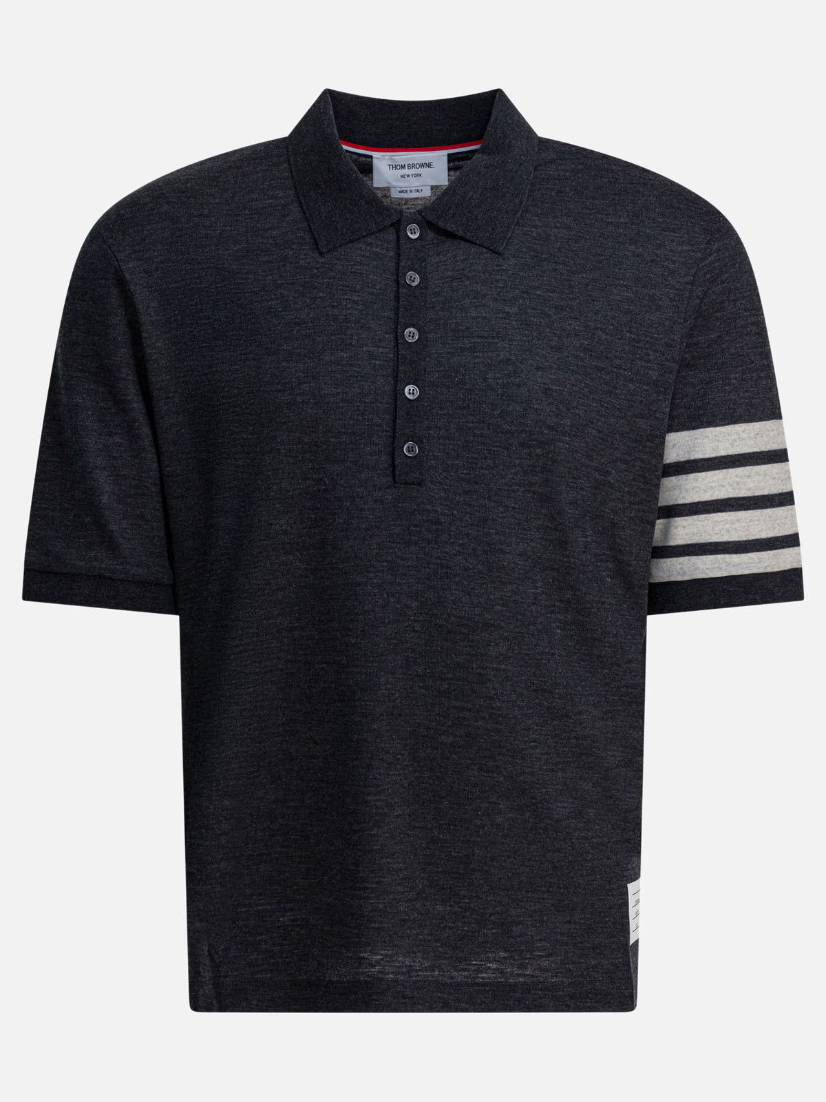 Thom Browne "4-BAR" wool polo shirt Grey