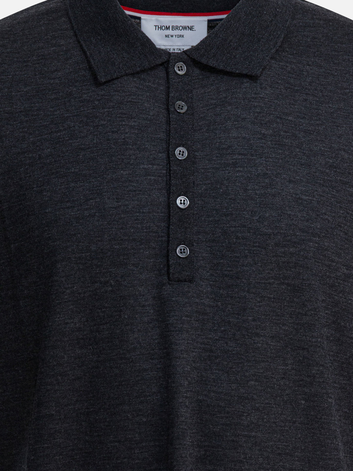 Thom Browne "4-BAR" wool polo shirt Grey - VIETTI