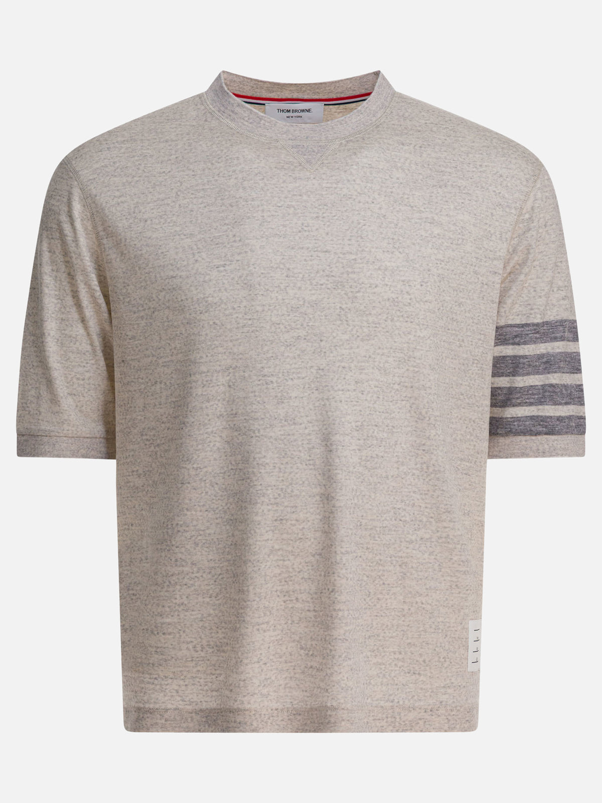 Thom Browne Wool T-shirt "4Bar" Grey