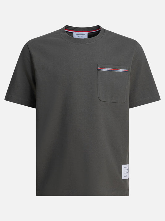 T-shirt girocollo Solid colour  Verde - Thom Browne Uomo | PLP | VIETTI Online Store 
