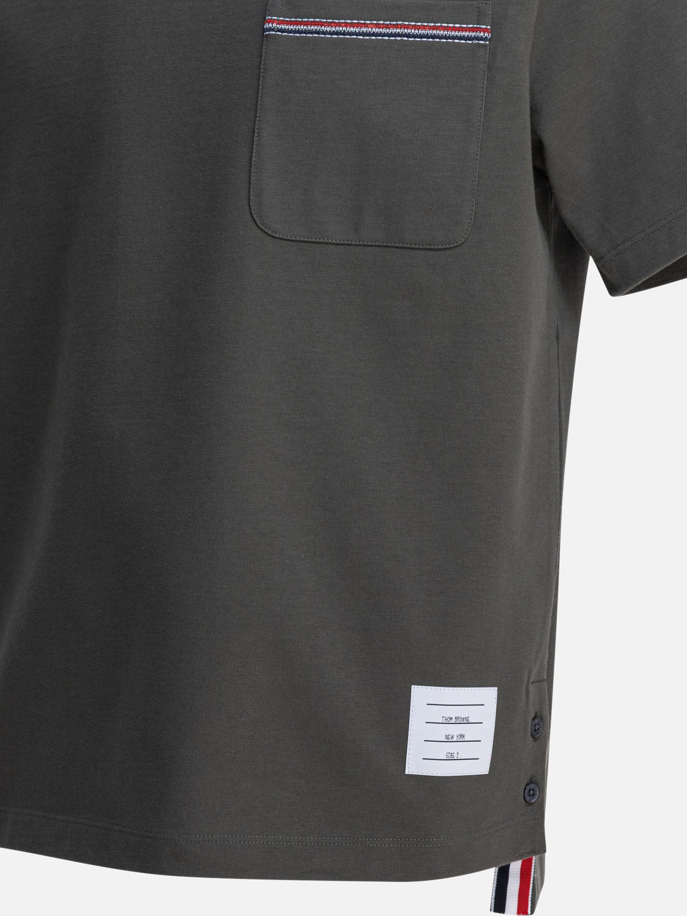 T-shirt girocollo Solid colour  Verde - Thom Browne Uomo | PDP | VIETTI Online Store | thumbnail_4