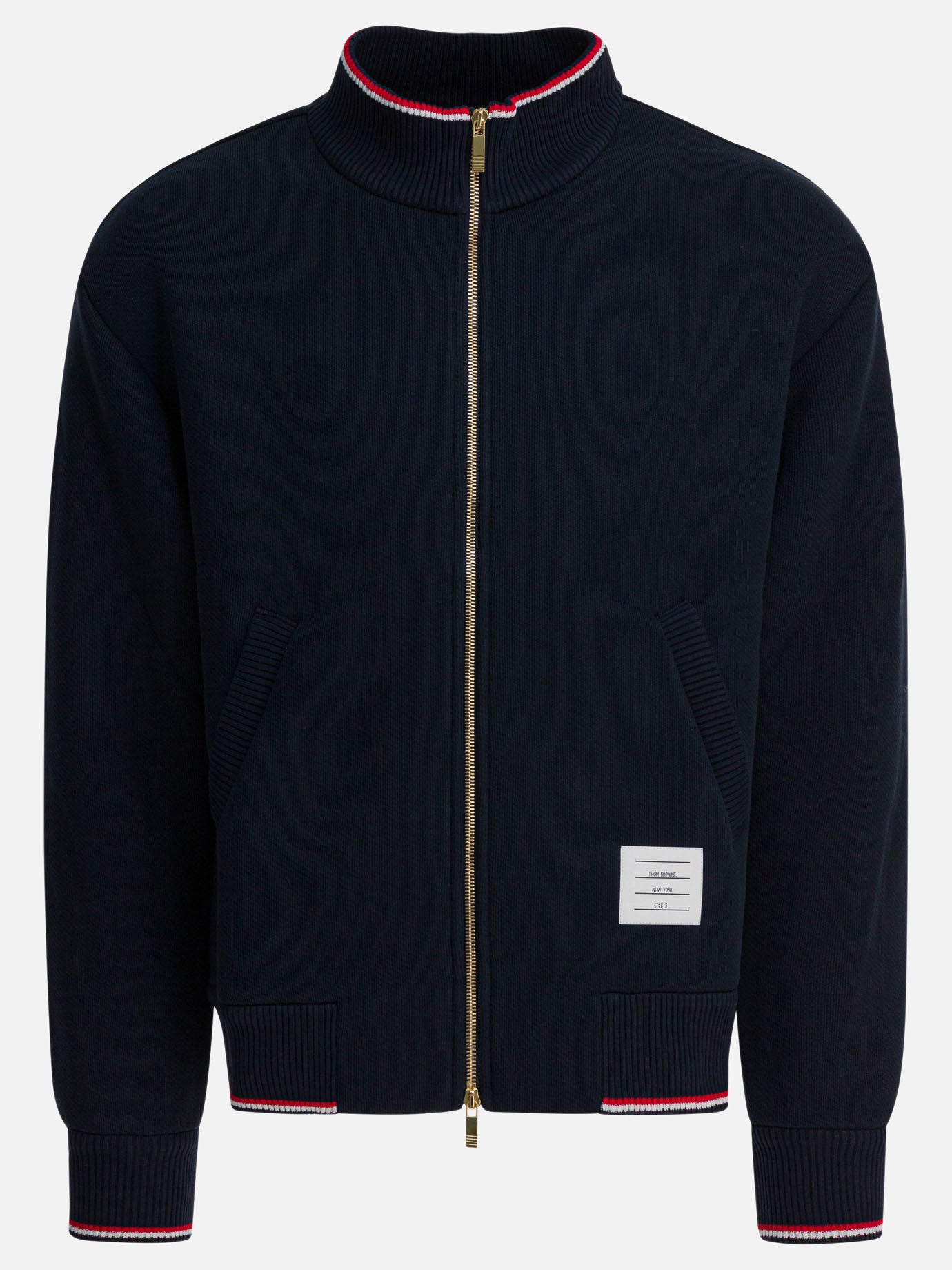 Felpe con zip Solid colour  Blu - Thom Browne Uomo | PDP | VIETTI Online Store | thumbnail