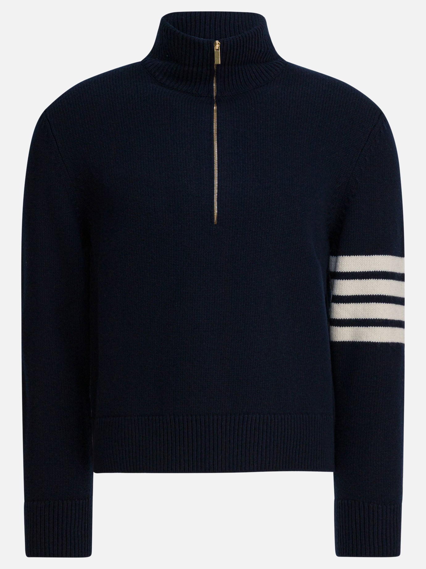 Maglioni con zip Solid colour  Blu - Thom Browne Uomo | PDP | VIETTI Online Store | thumbnail