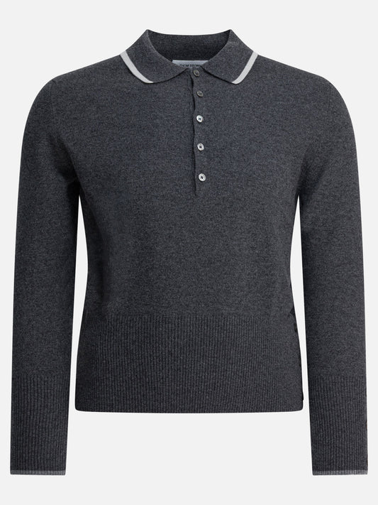 Polo con bottoni Logo  Nero - Thom Browne Uomo | PLP | VIETTI Online Store 
