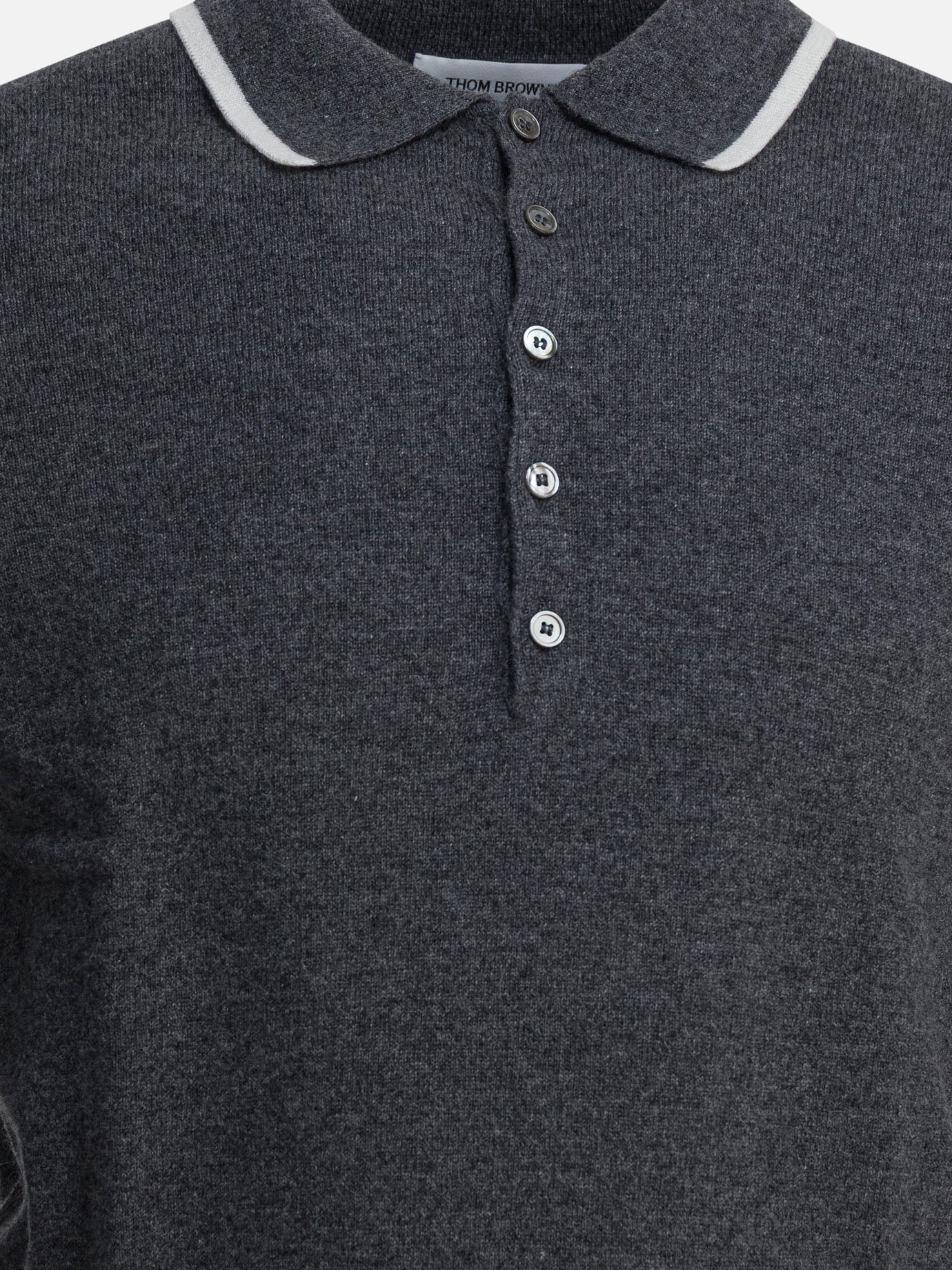 Polo shirts with buttons Logo  Black - Thom Browne Men | PDP | VIETTI Online Store | thumbnail_3
