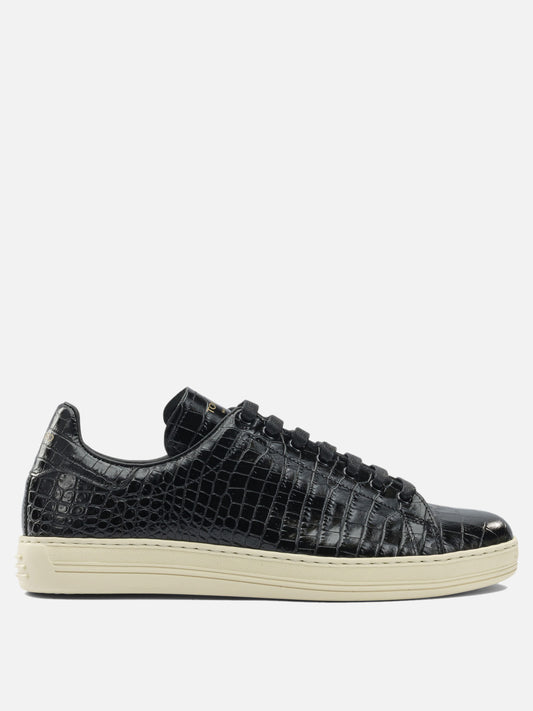 Low top sneakers 95% calf leather 5% brass - 100% rubber  Black - Tom Ford Men | VIETTI Online Store 
