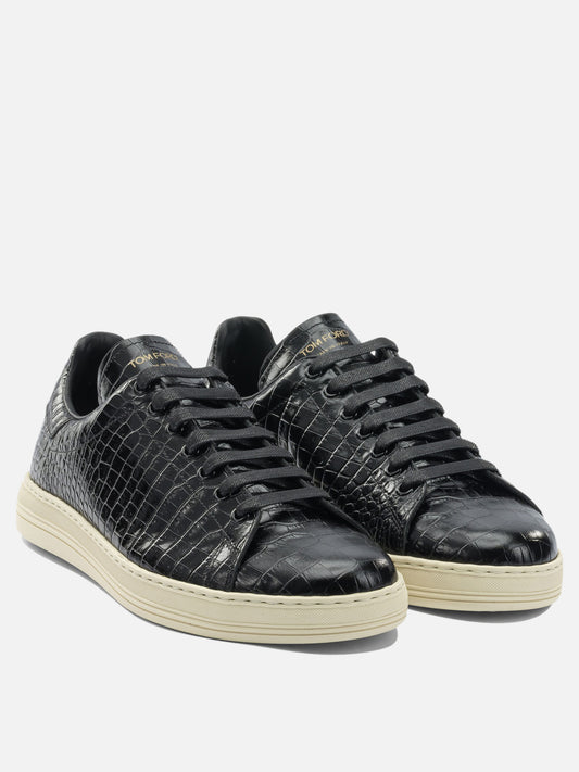 Low top sneakers 95% calf leather 5% brass - 100% rubber  Black - Tom Ford Men | VIETTI Online Store | 2
