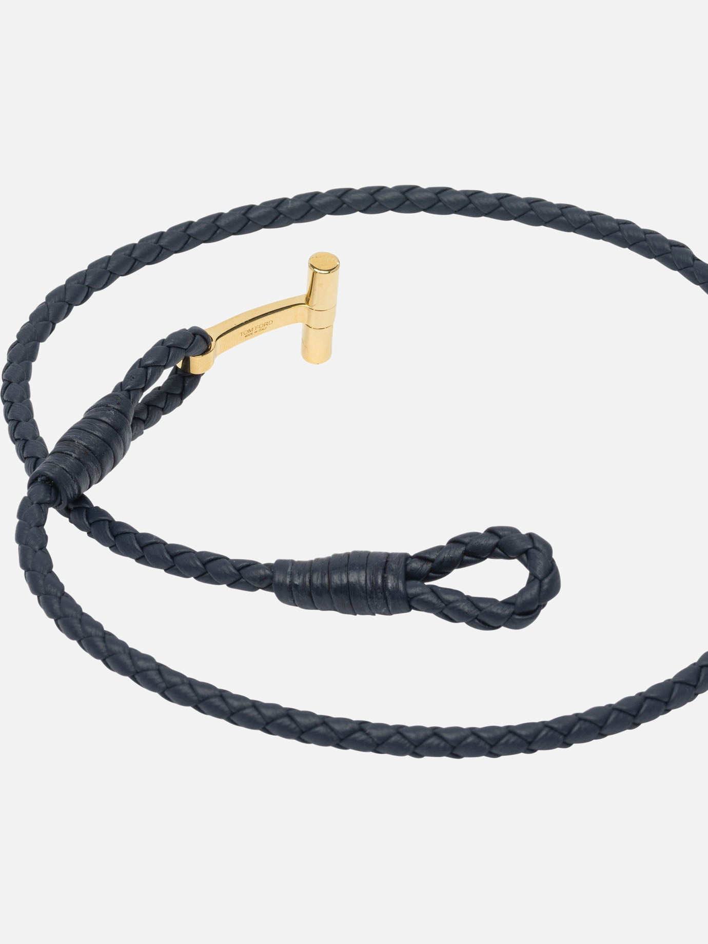 Tom Ford T-braided leather bracelet 22097761_L Blue thumbnail_2