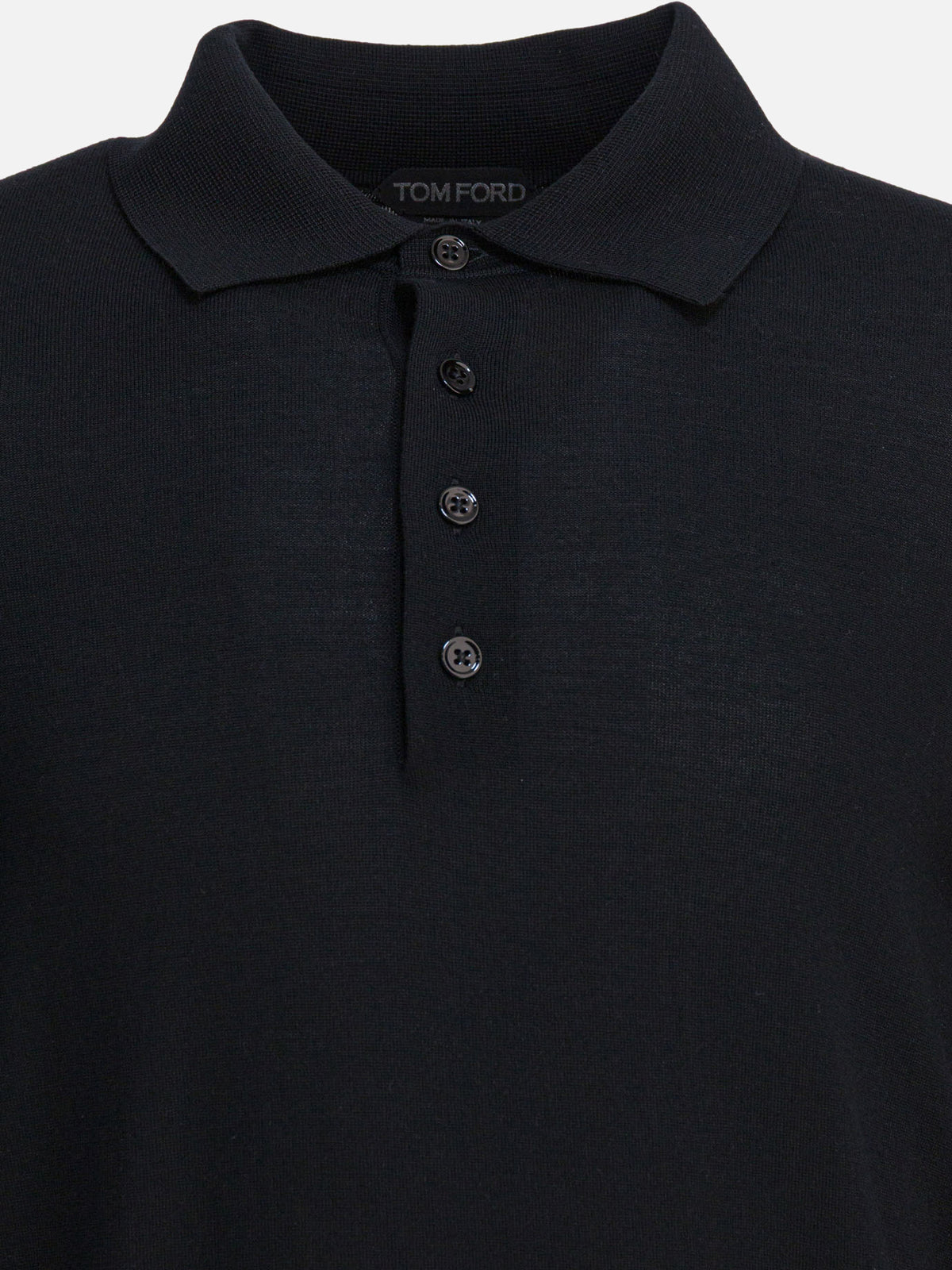 Tom Ford Long-sleeved polo shirt Black - VIETTI