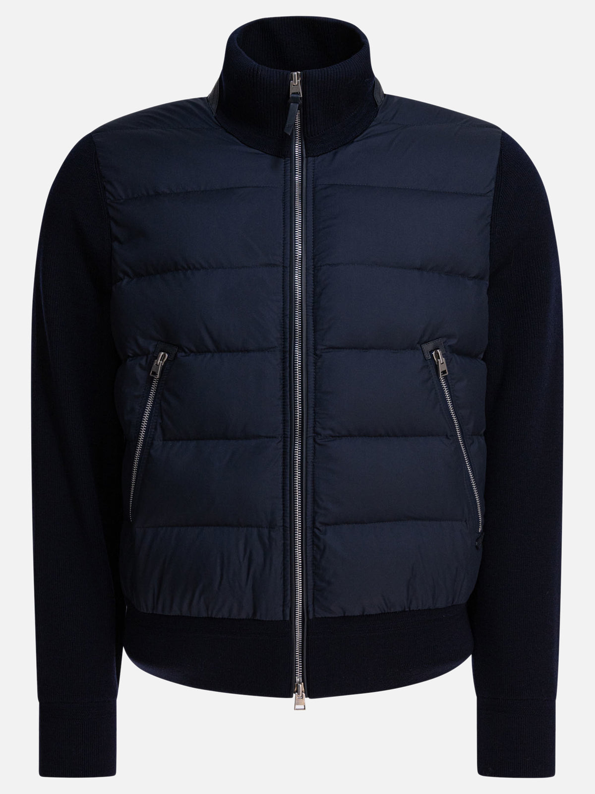 Tom Ford Nylon and wool short down jacket Blue