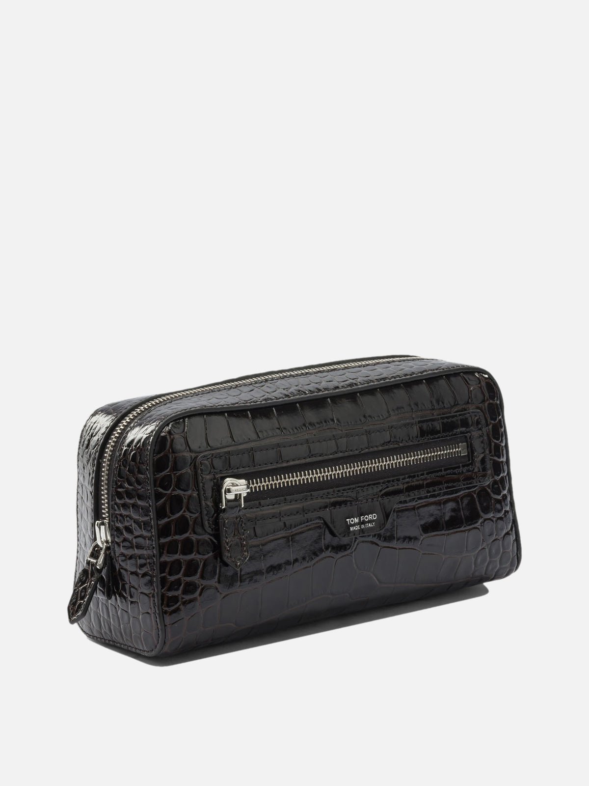 Tom Ford Crocodile print leather beauty case Brown - VIETTI