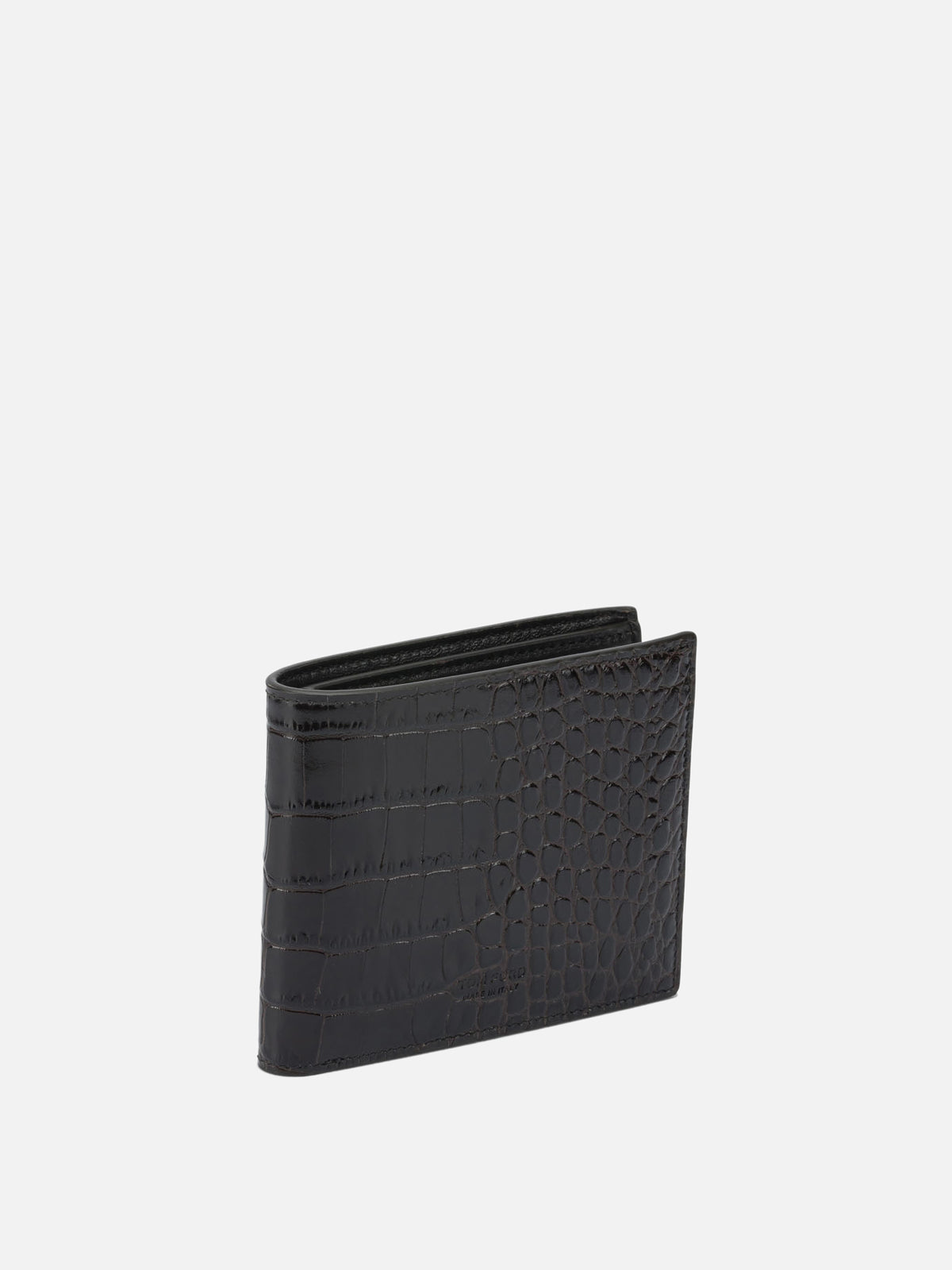 Tom Ford Crocodile print leather wallet Brown