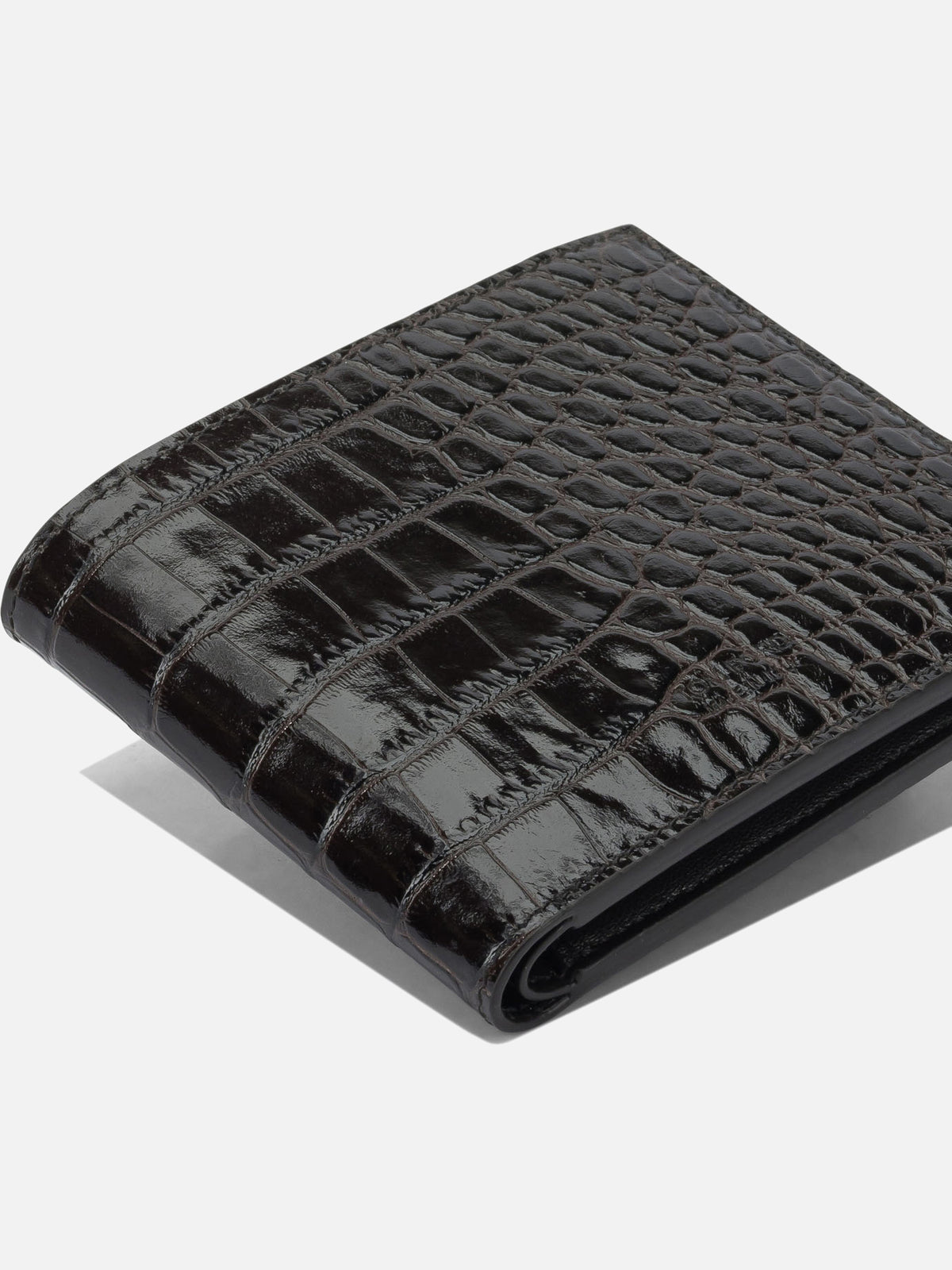 Tom Ford Crocodile print leather wallet Brown