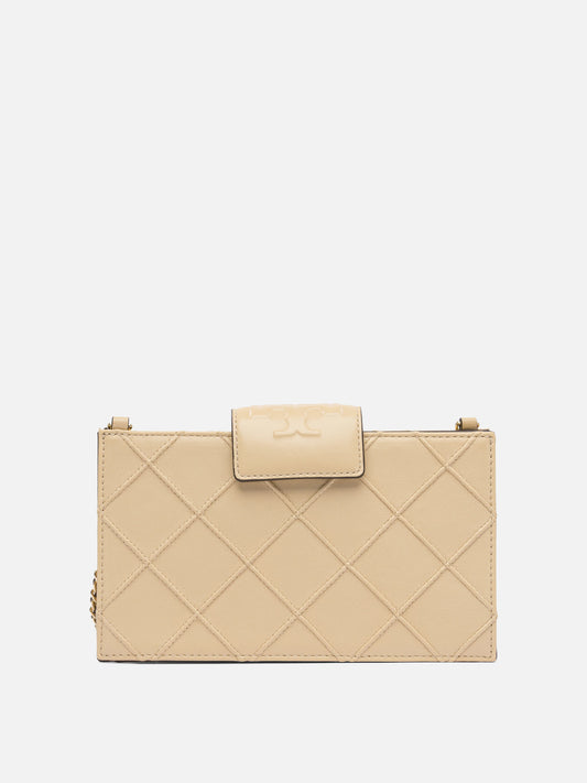 Tory Burch "Fleming" Chain Wallet Beige


