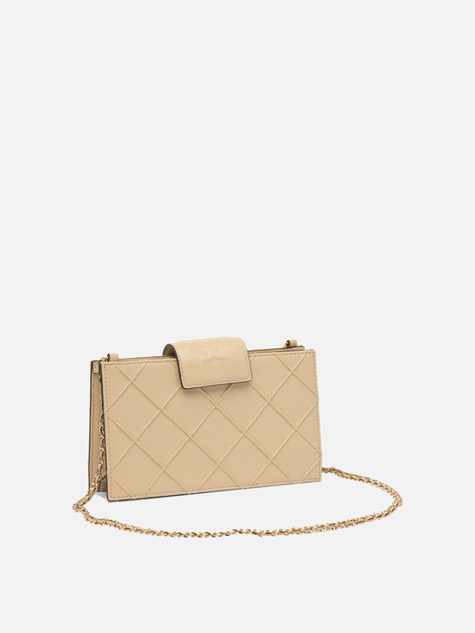 Tory Burch "Fleming" Chain Wallet Beige

