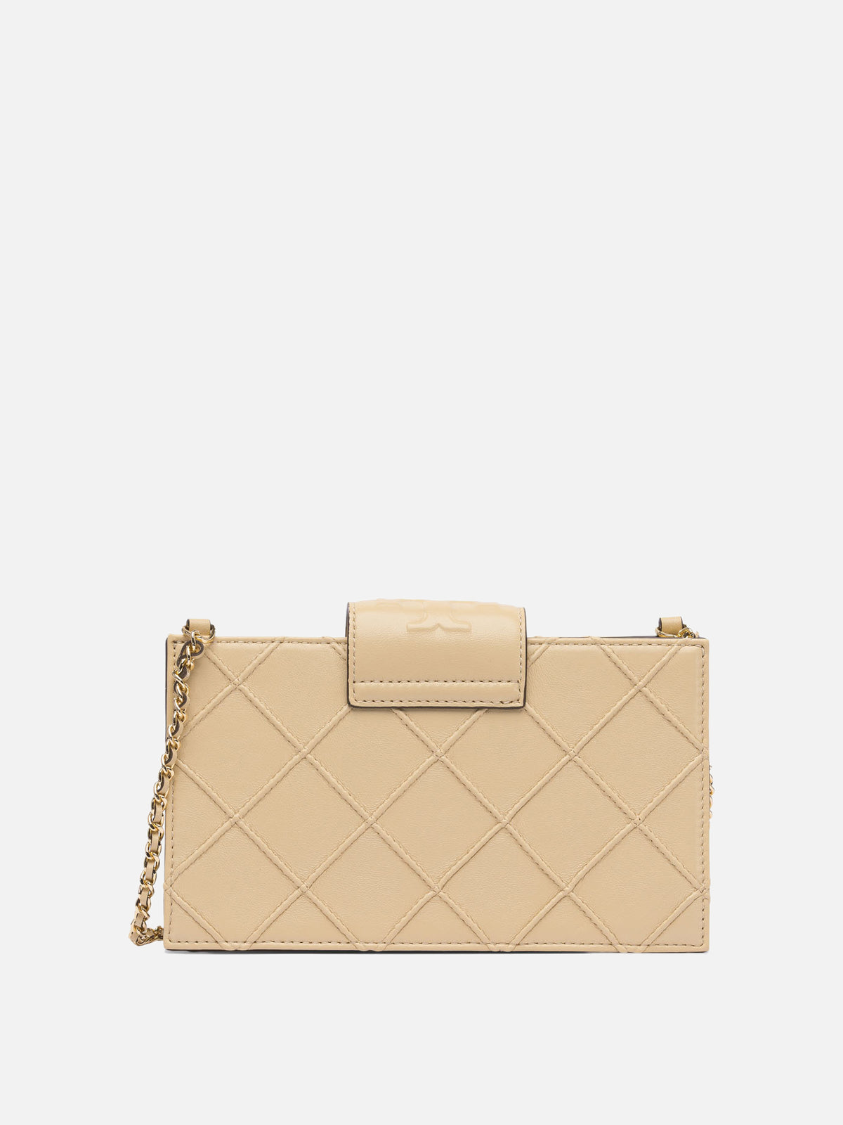 Tory Burch "Fleming" Chain Wallet Beige