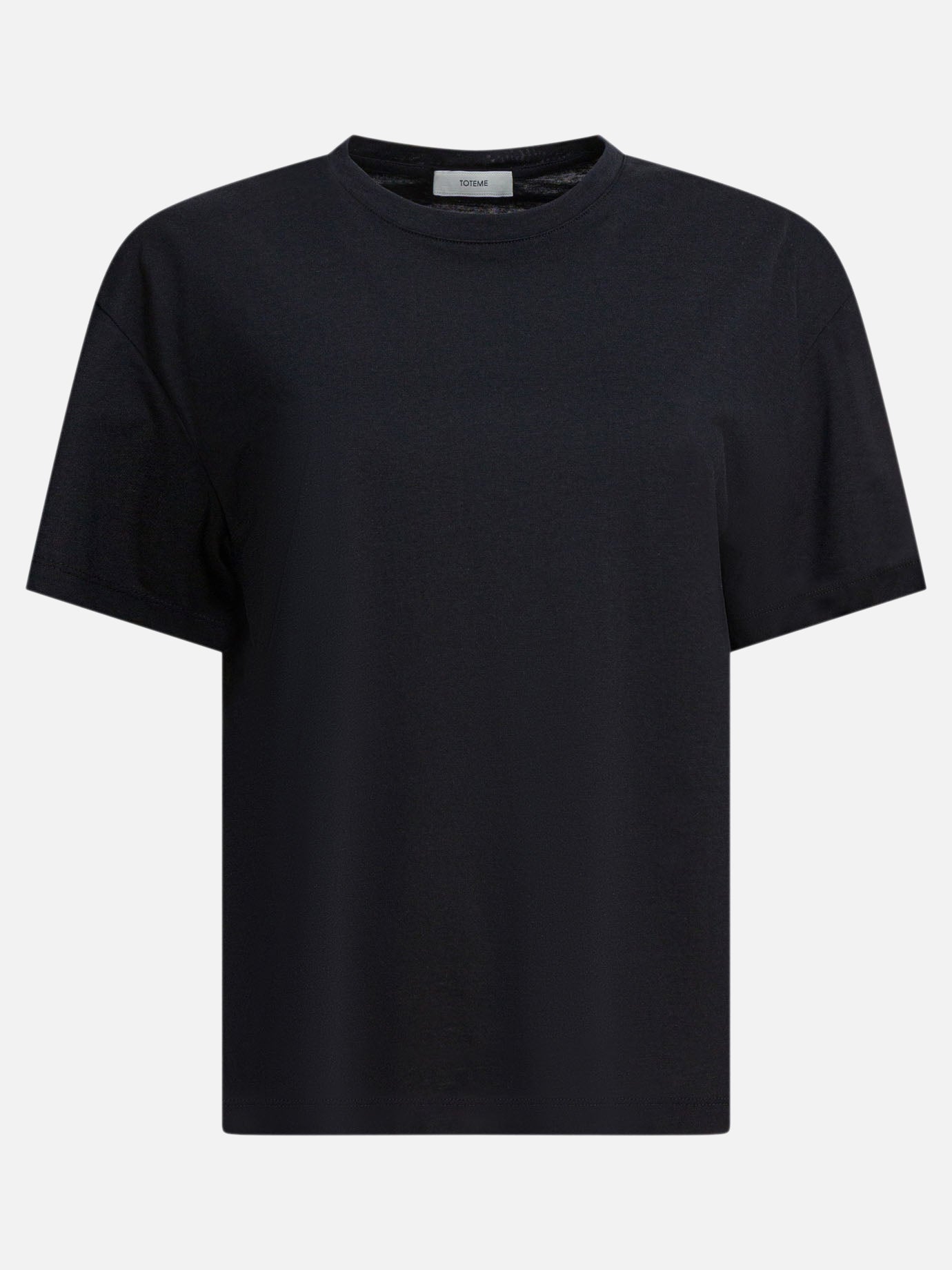Crewneck t-shirts Solid colour  Black - Toteme Women | PDP | VIETTI Online Store | thumbnail