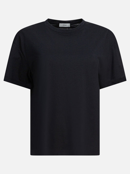 Crewneck t-shirts Solid colour  Black - Toteme Women | PDP | VIETTI Online Store 
