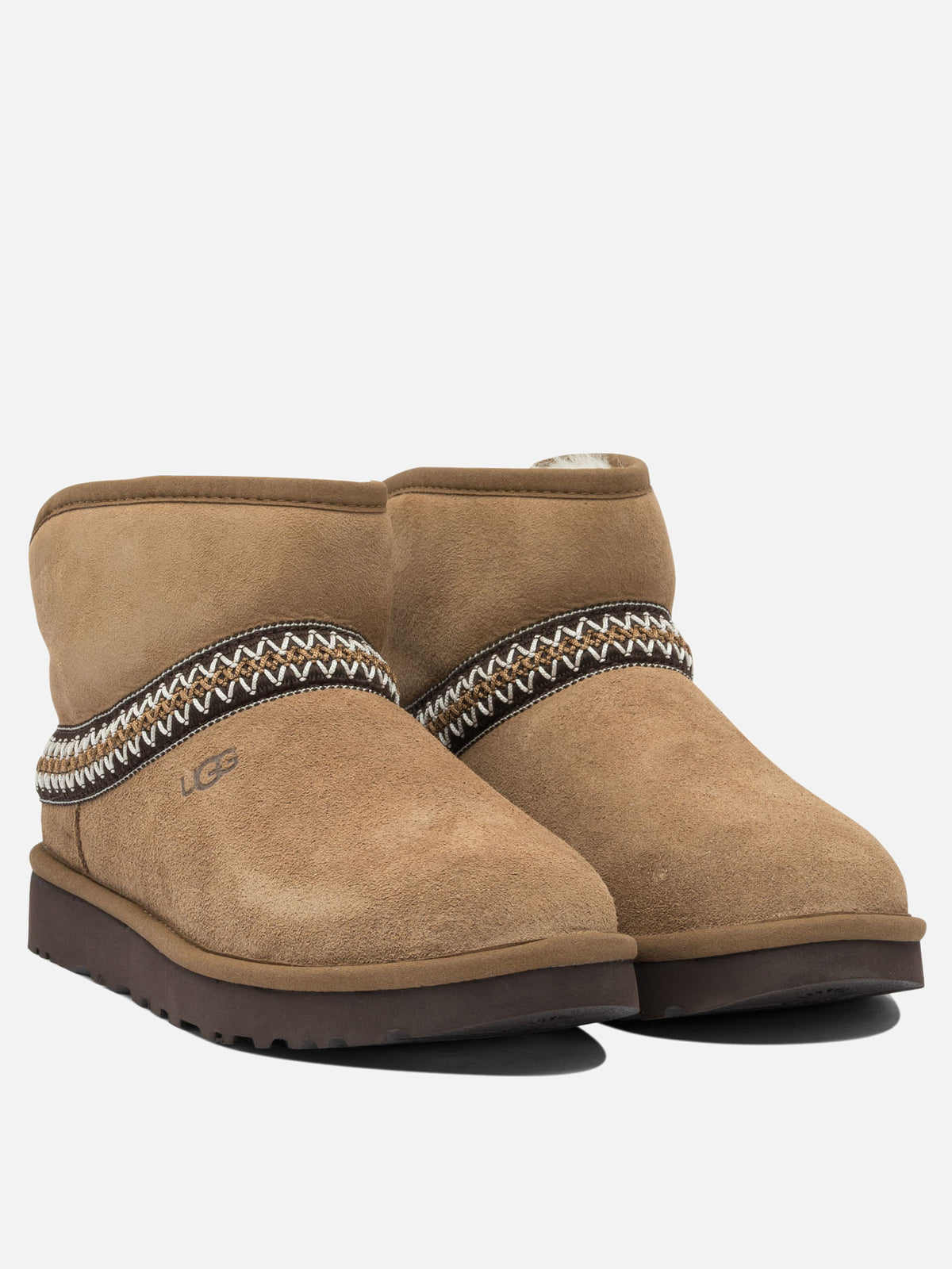 Ugg "Classic Mini Crescent" ankle boots Brown - VIETTI
