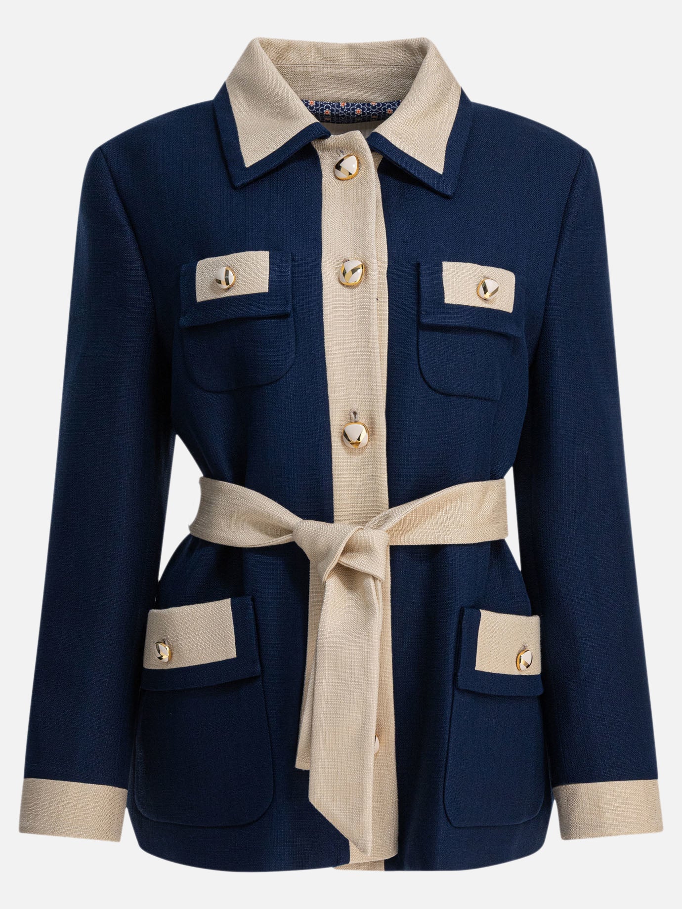 Cappotti corti Solid colour  Blu - Valentino Donna | PDP | VIETTI Online Store | Zoom-Modal
