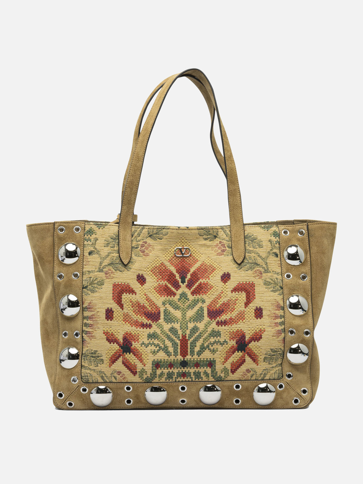 Valentino Garavani Embroidered "Nellcôte" shopper bag - Beige