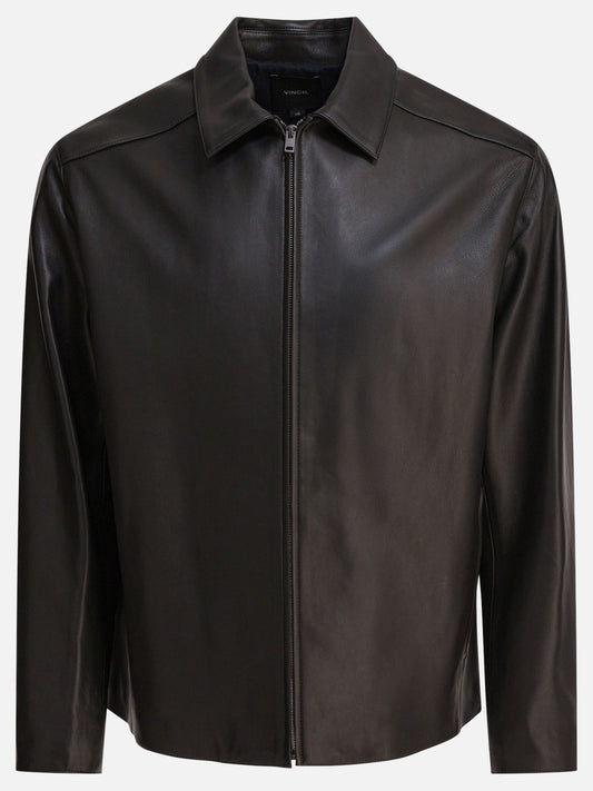 Vince Leather jacket with zipper 12588832_L Black 1