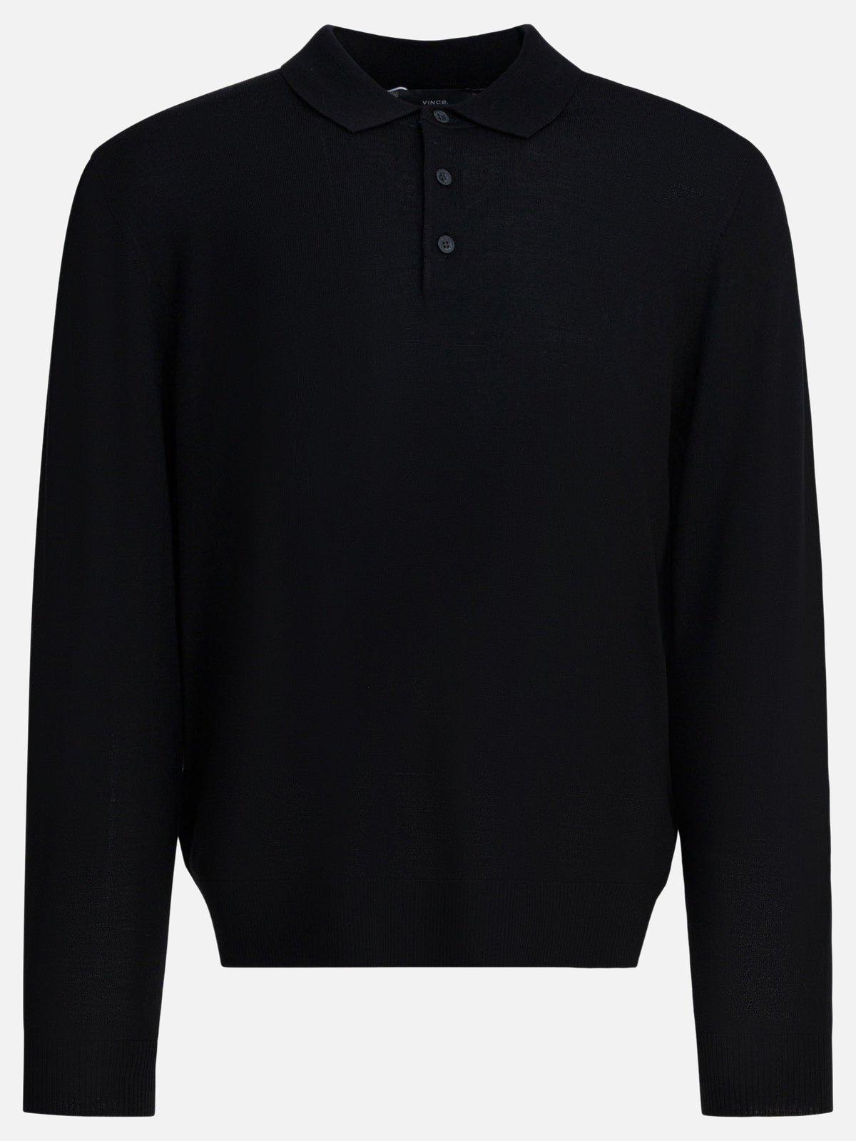 Vince Merino wool polo shirt Black