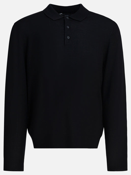 Vince Merino wool polo shirt Black

