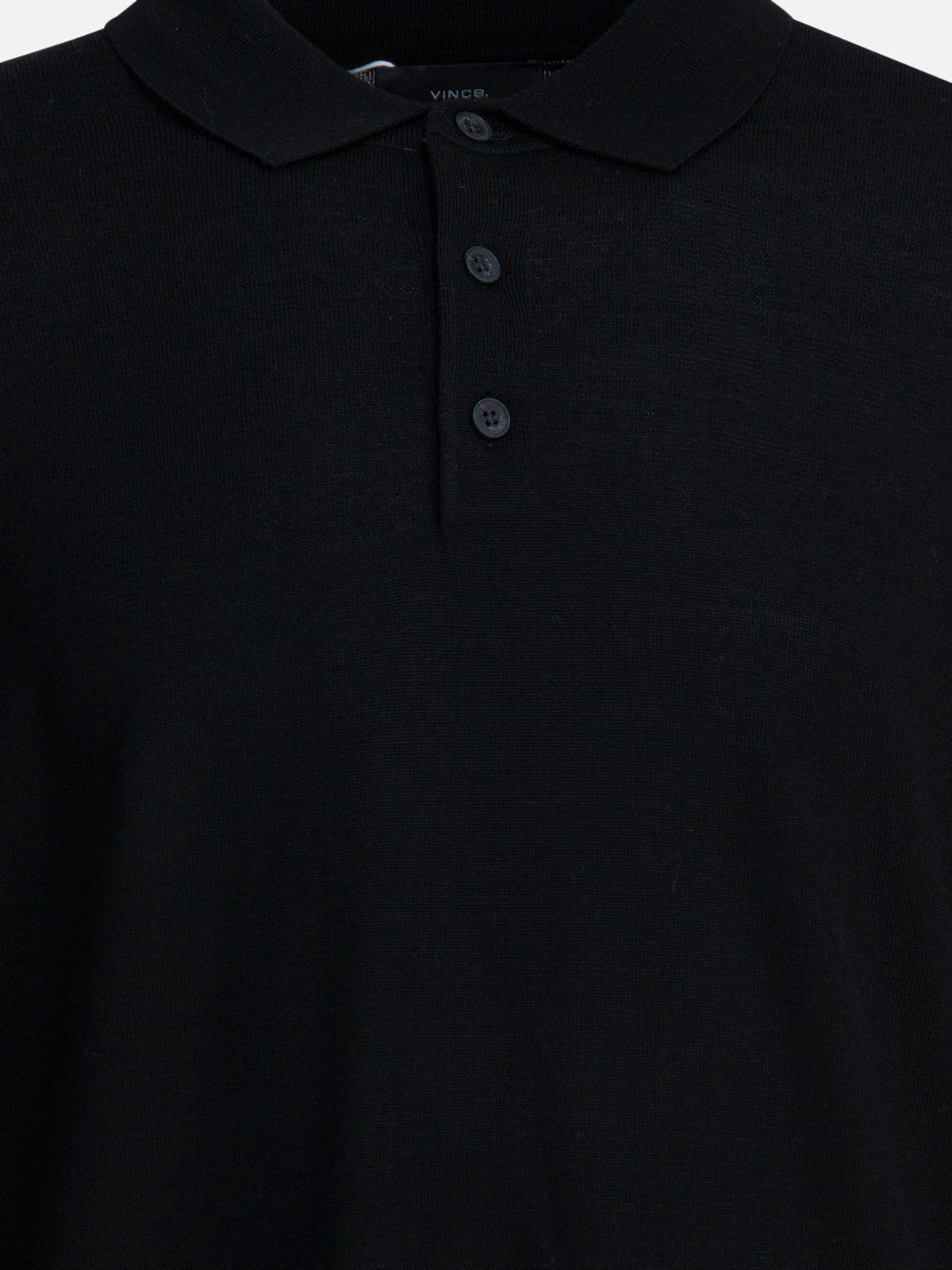 Vince Merino wool polo shirt Black - VIETTI