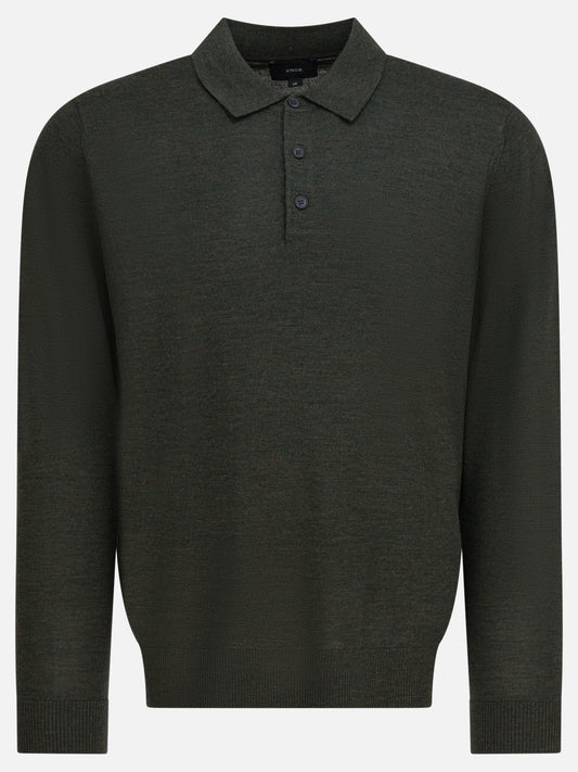 Vince Merino wool polo shirt Grey

