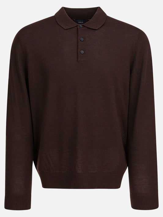 Vince Merino wool polo shirt Bordeaux

