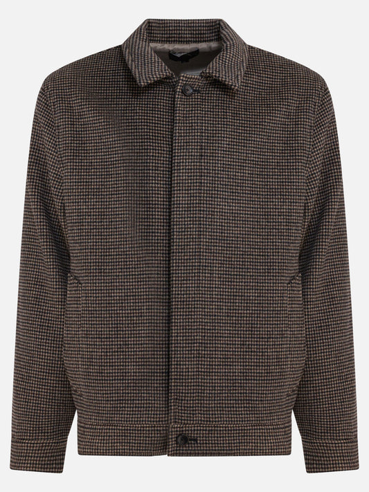 Vince Houndstooth overshirt jacket Brown

