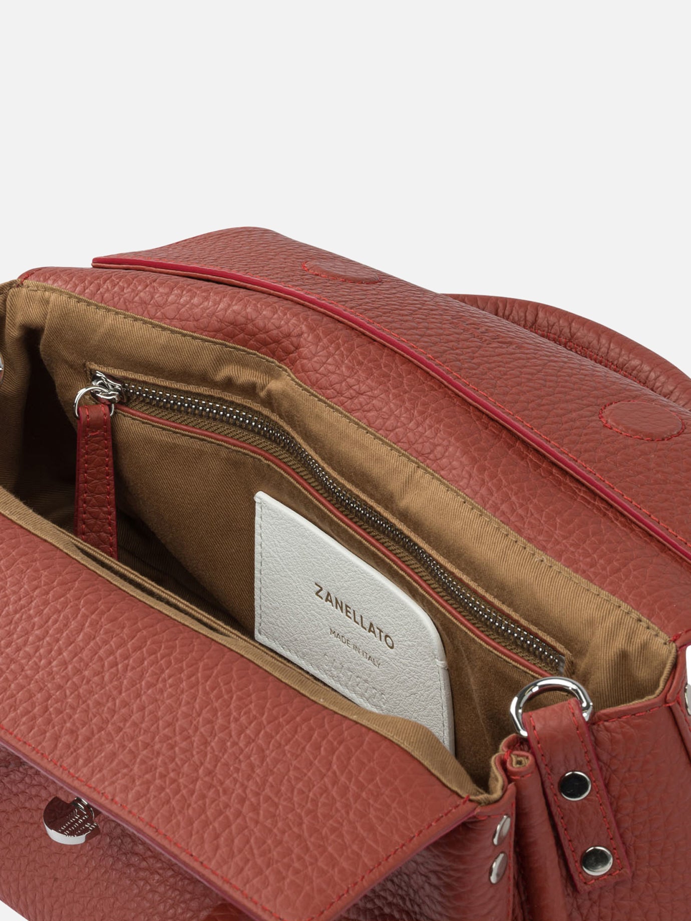 Borse medie 100% cow leather - 100% cotton  Rosso - Zanellato Donna | PDP | VIETTI Online Store | Zoom-Modal_5

