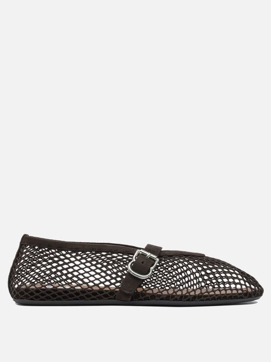 Mary Jane ballet flats 80% polyamide 20% leather - 100% rubber  Brown - Alaïa Women | PDP | VIETTI Online Store 
