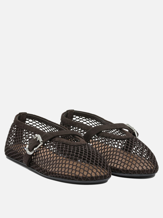 Mary Jane ballet flats 80% polyamide 20% leather - 100% rubber  Brown - Alaïa Women | PDP | VIETTI Online Store | 2
