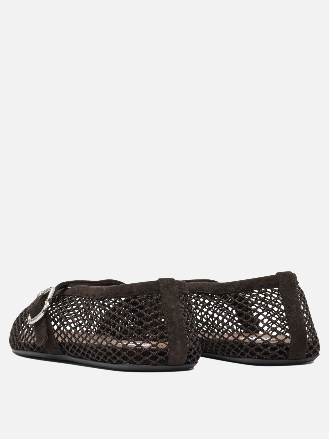 Mary Jane ballet flats 80% polyamide 20% leather - 100% rubber  Brown - Alaïa Women | PDP | VIETTI Online Store | thumbnail_4