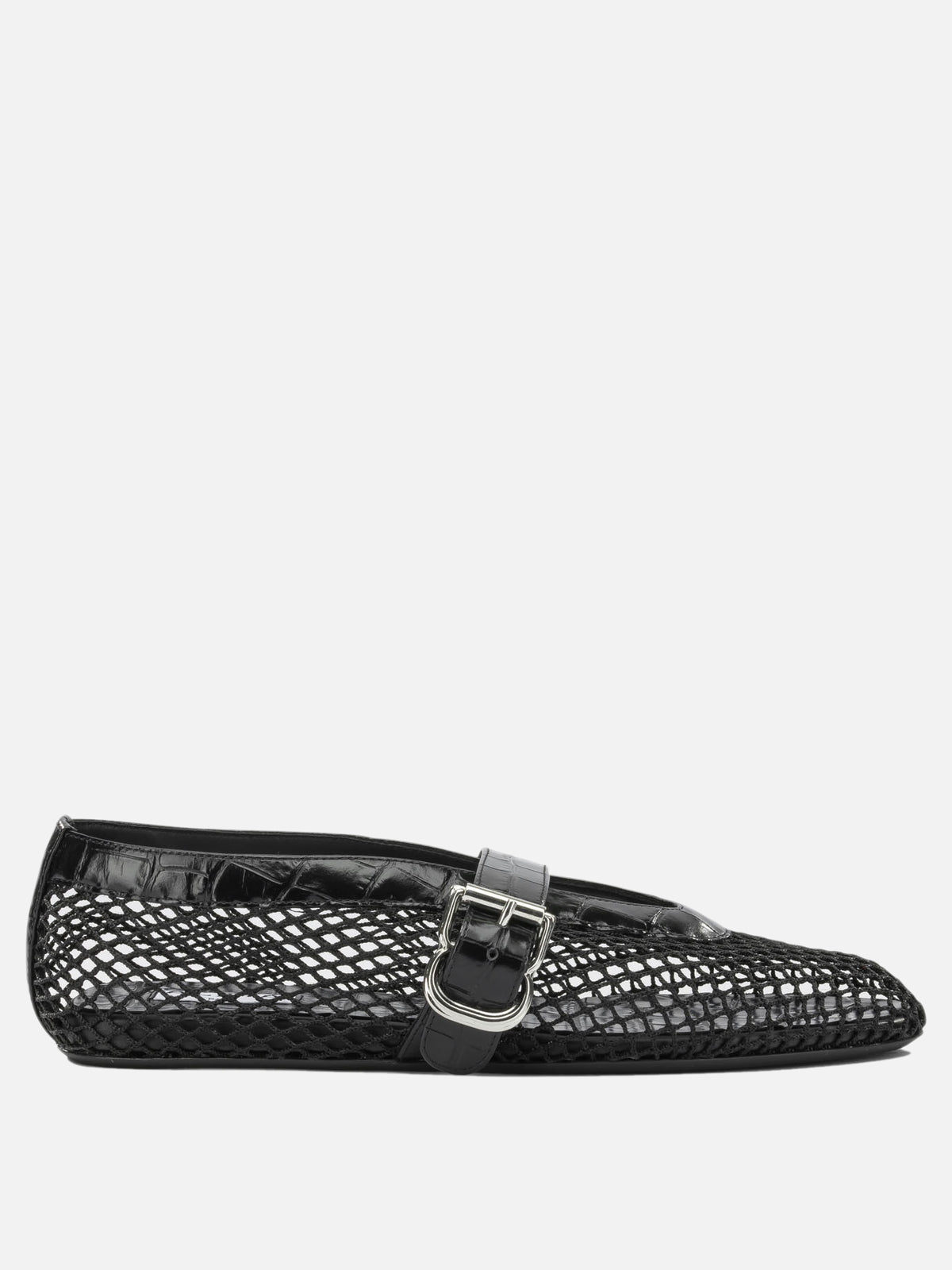 Alaïa Mary Jane Ballet Flats in Mesh Black - VIETTI