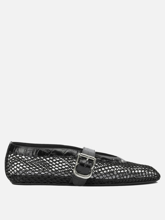 Alaïa Mary Jane Ballet Flats in Mesh Black

