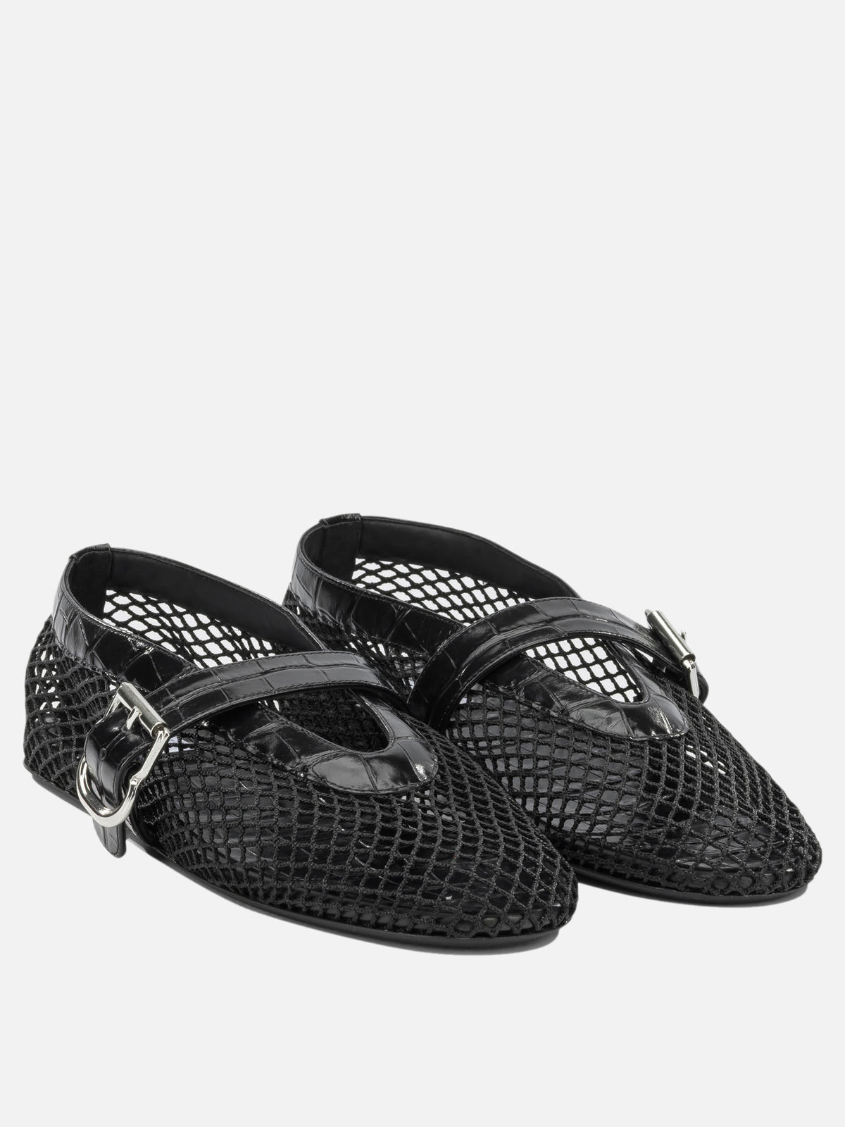 Alaïa Mary Jane Ballet Flats in Mesh Black

