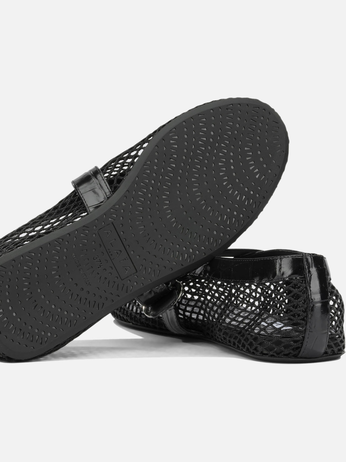 Alaïa Mary Jane Ballet Flats in Mesh Black

